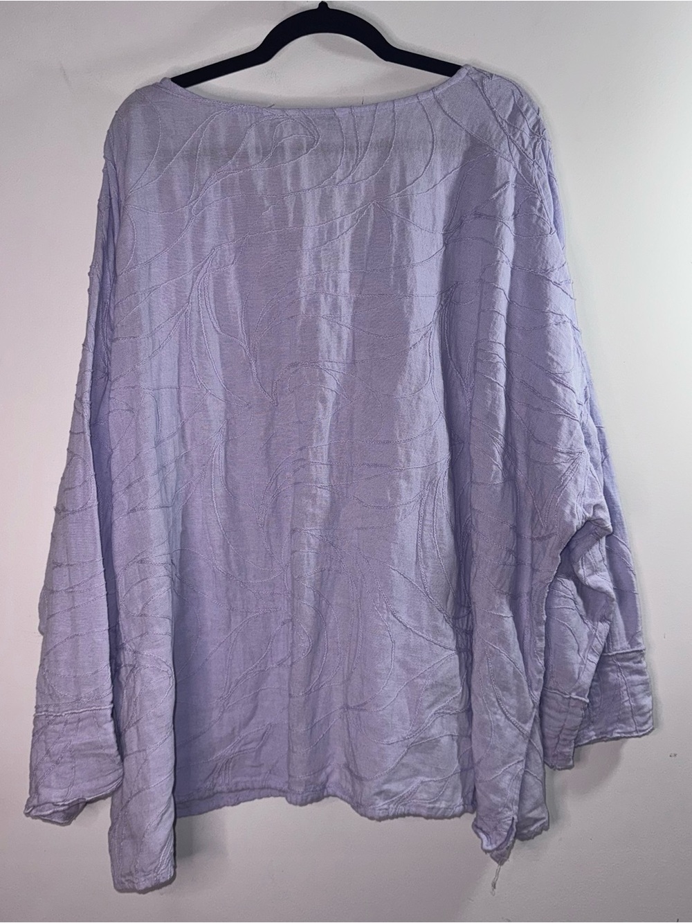 Peace Love World 4X Lavender Embroidered Linen Cotton Blend Tunic Blouse - Picture 2 of 6